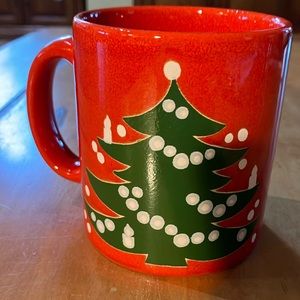 Waechtersbach Germany Christmas Tree Shiny Earthenware Red Mug W Germany